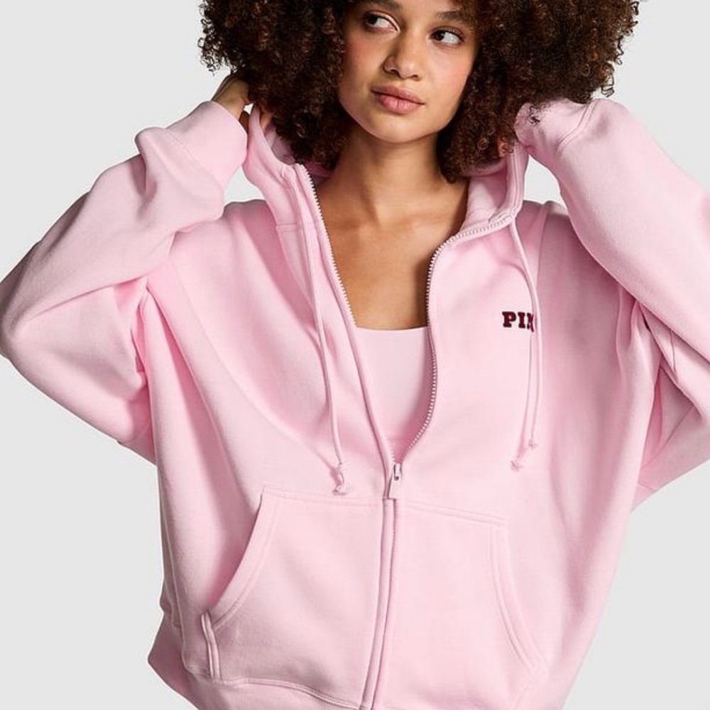 PINK Victoria's Secret Light Pink Zip-Up Hoodie